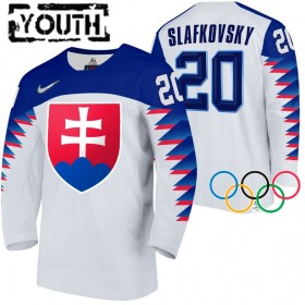 Slowakije Juraj Slafkovsky 20 2022 Winter Olympics Wit Authentic Shirt - Kinderen